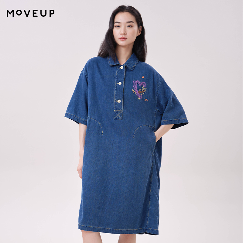 MOVEUP Lyocell Denim Dress Pol - Midi Dress ulasan dan harga