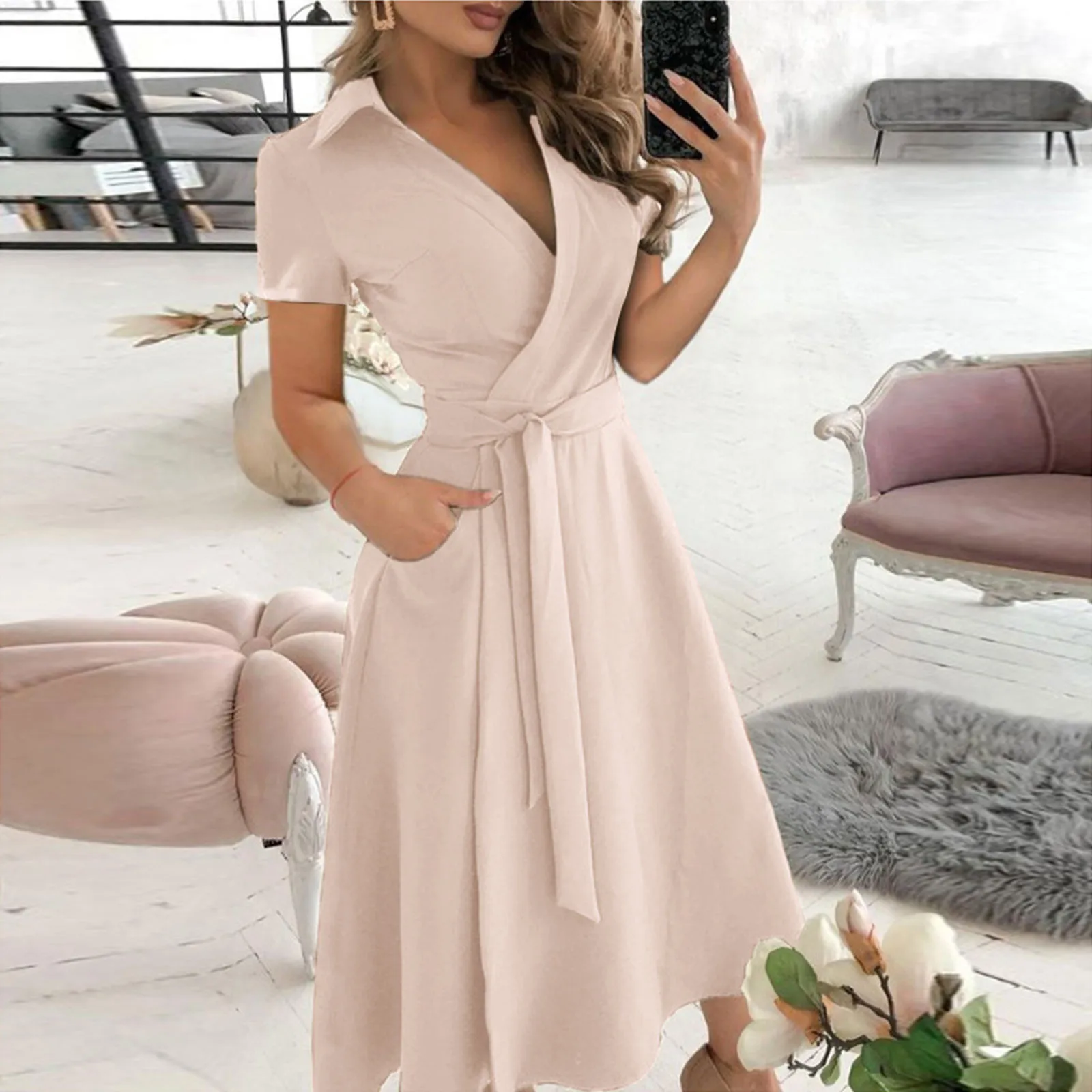 Spring  Summer Fashion Office  - Women'S Red Formal Wear ulasan dan harga