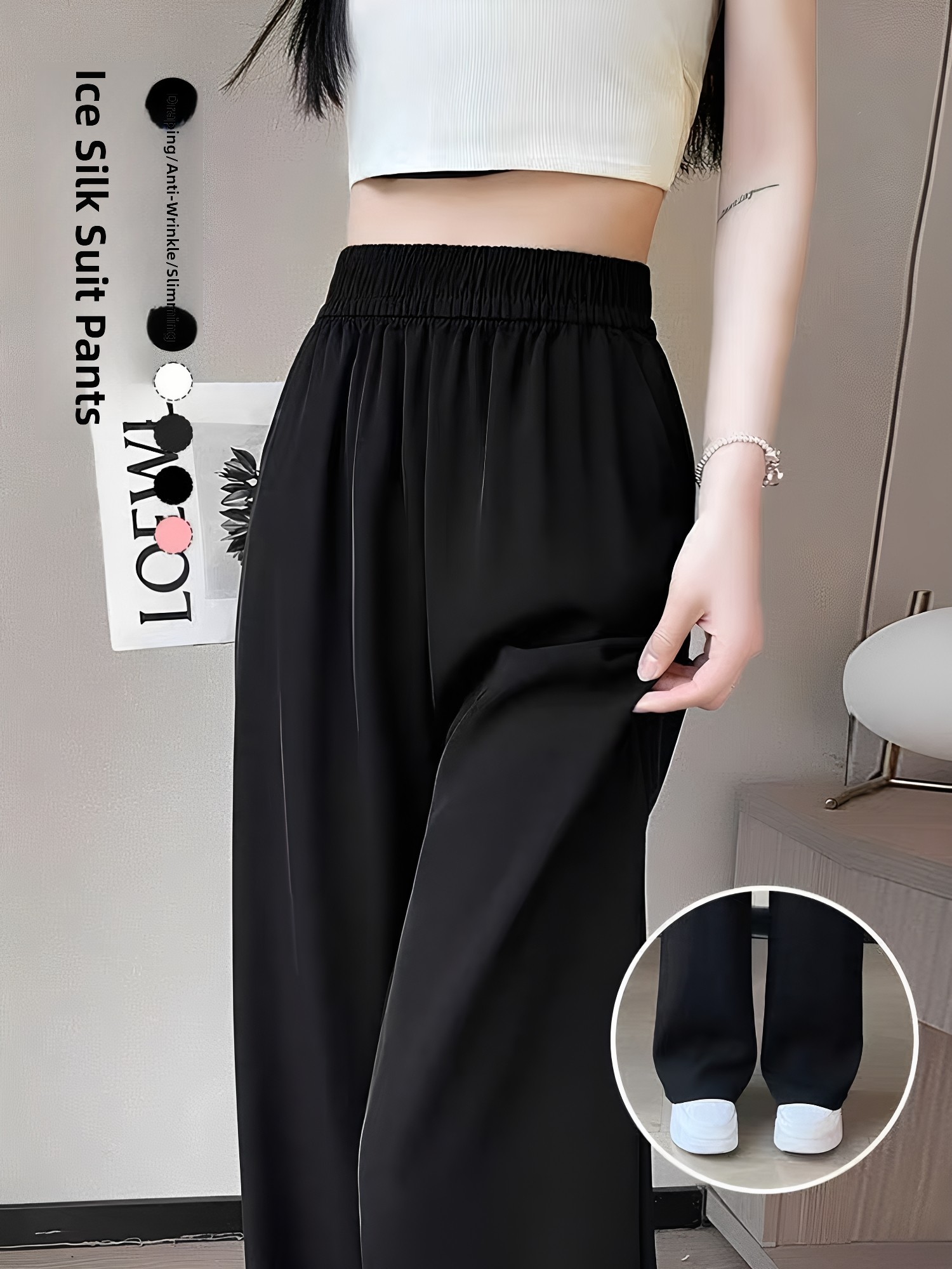 Black Tailored Pants Women's S - Tailored Trouser Wide ulasan dan harga